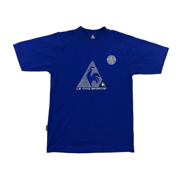 Le Coq Sportiff Kids Blue Short Sleeve Crew Neck‎ Sz L Logo Embroidered - Picture 1 of 7